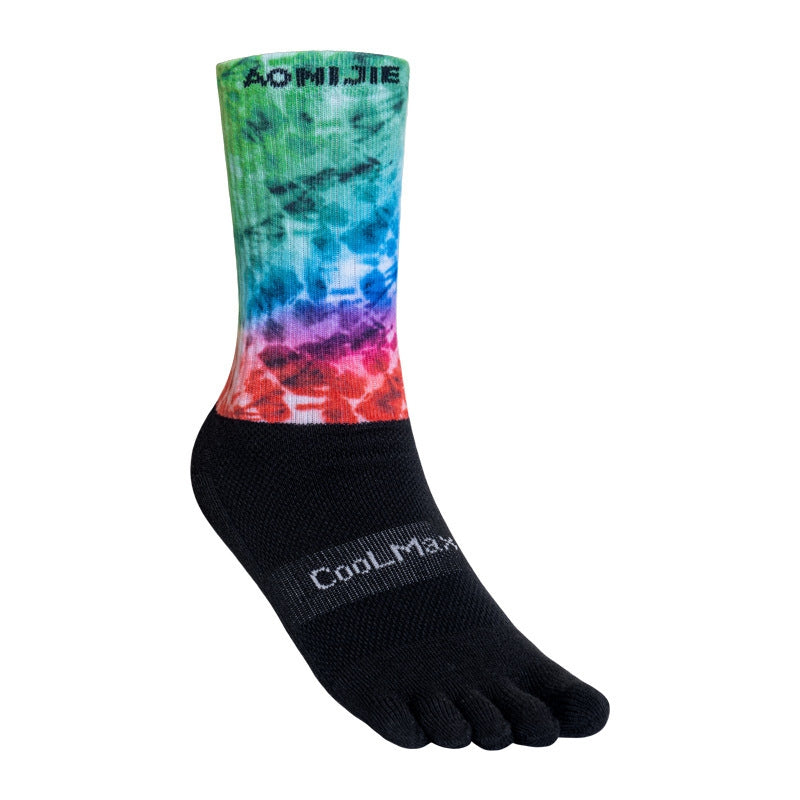 Aonijie E4843 Calf Sports TOE SOCKS - TIE-DYE