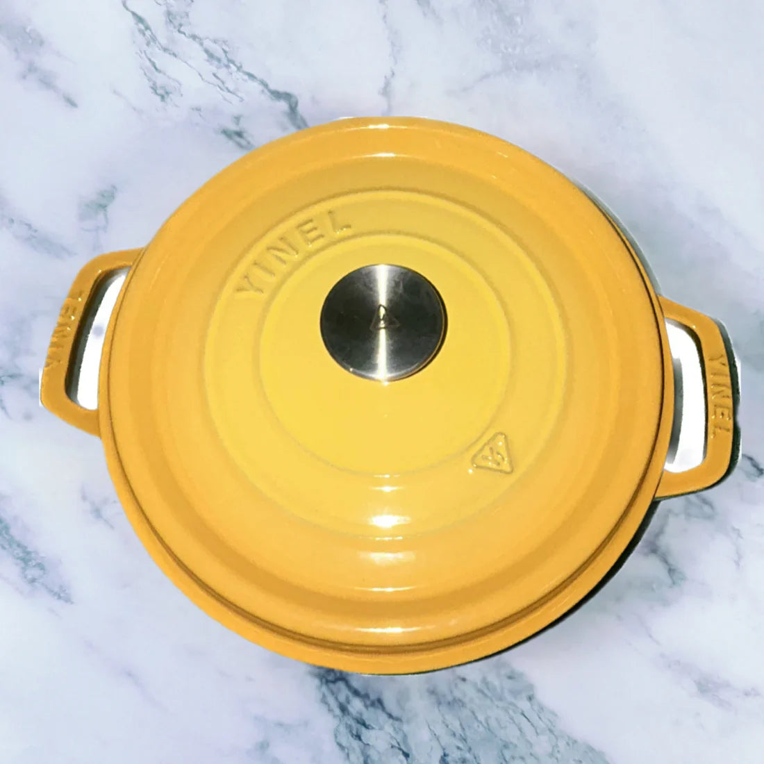 Happiness ENAMEL CAST IRON POT - Yellow