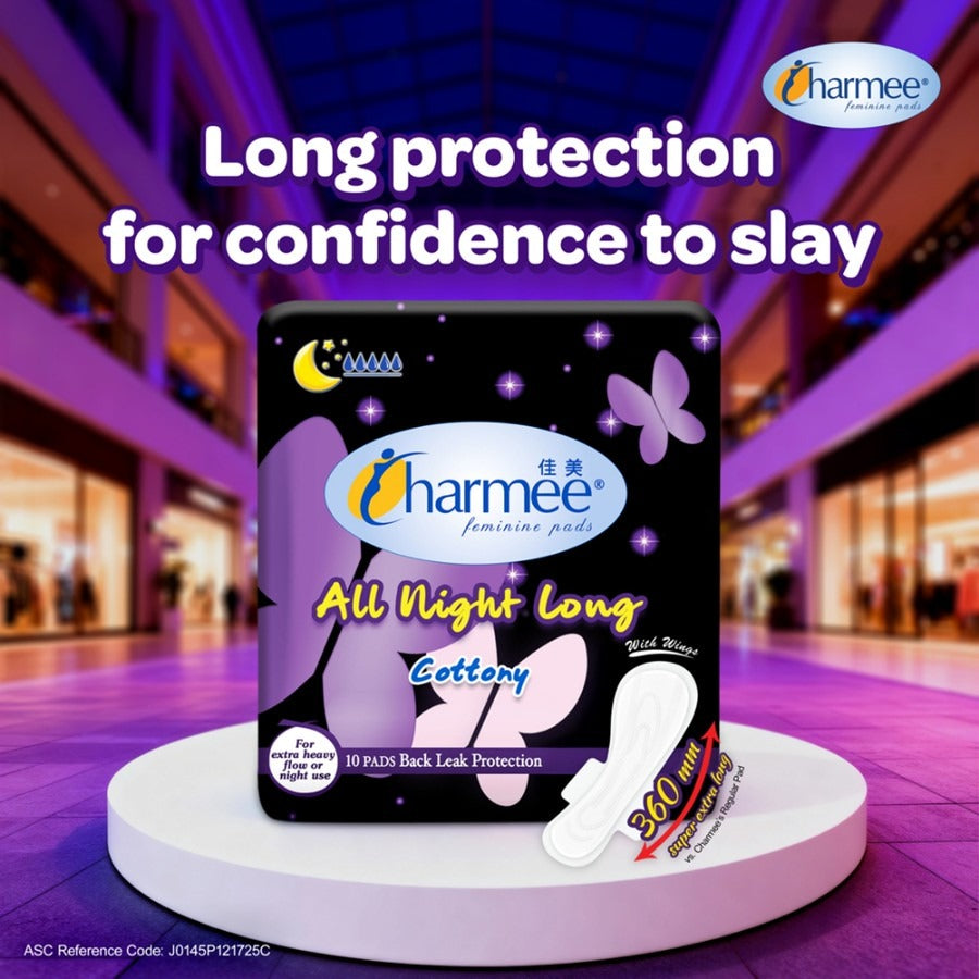 Charmee Sanitary Napkin All-Night Long 10's 18 x 10's - 1 case