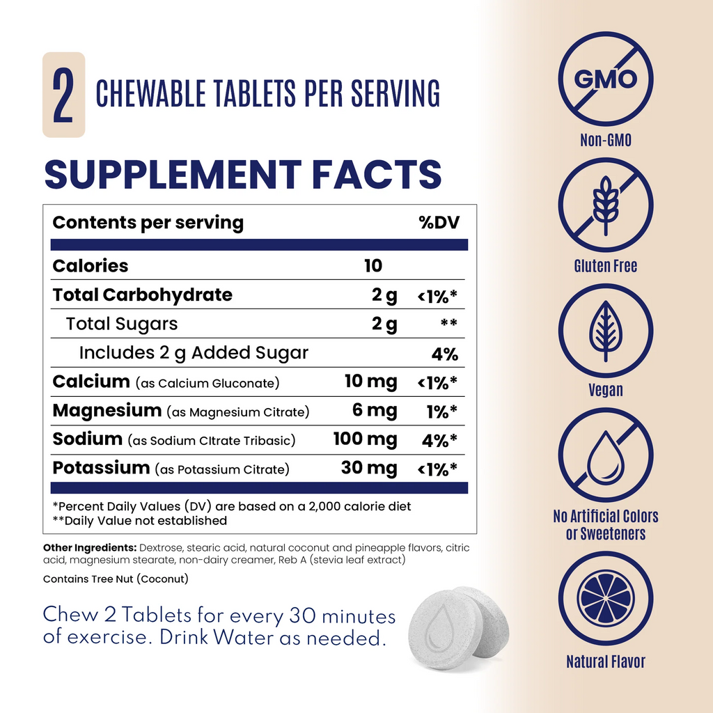 SaltStick FastChews 10 tablets electrolyte tablets  - Coconut Pineapple