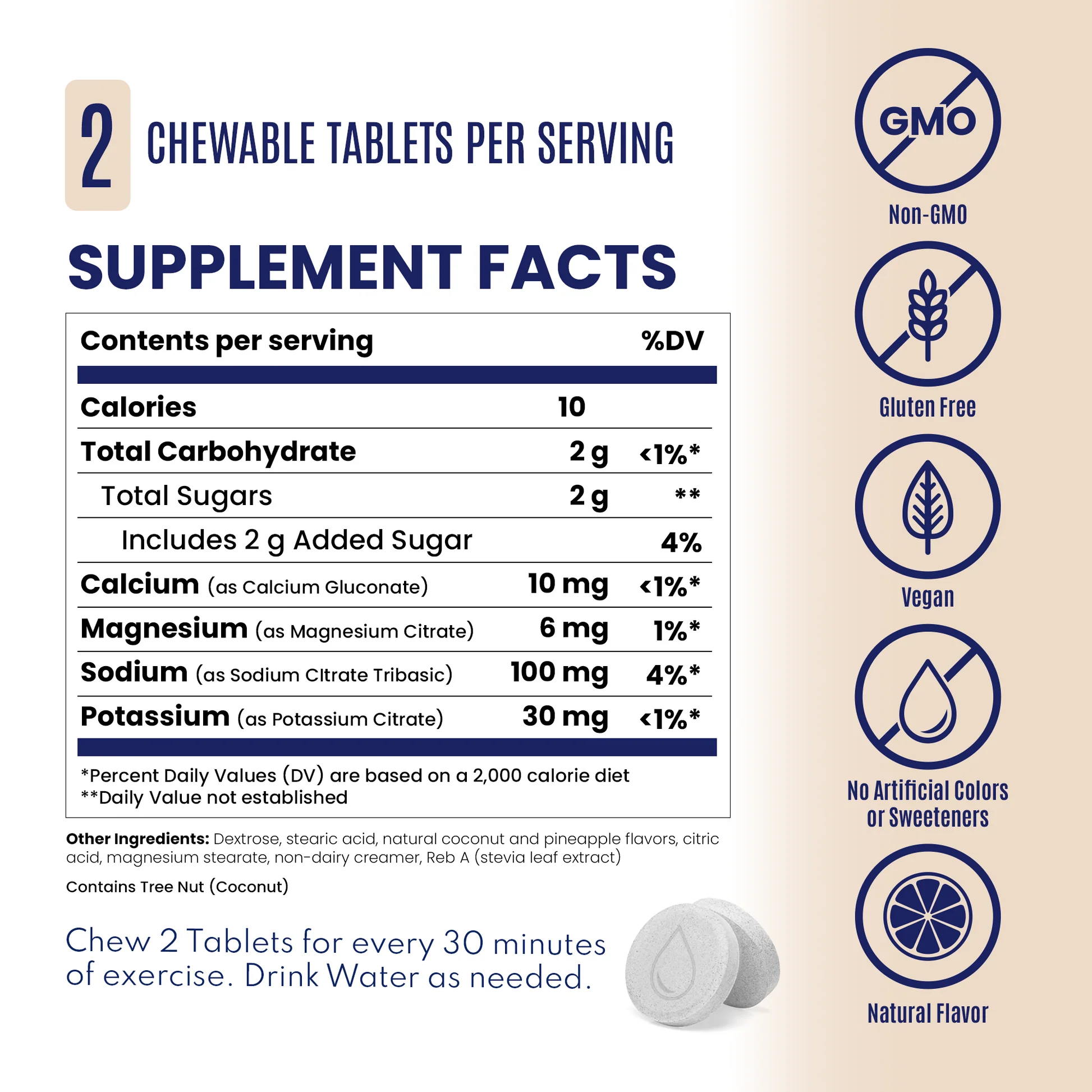SaltStick FastChews 10 tablets electrolyte tablets  - Coconut Pineapple