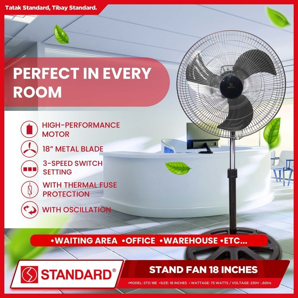 STANDARD STAND FAN 18" - Metal Fan Blade