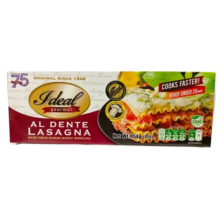 Ideal Gourmet Pasta Al Dente Lasagna 454g