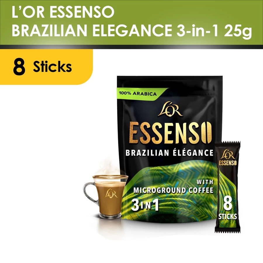 1 CASE - LO'R ESSENSO Brazilian Instant 3in1 Coffee (25g x 8sticks) - 24packs
