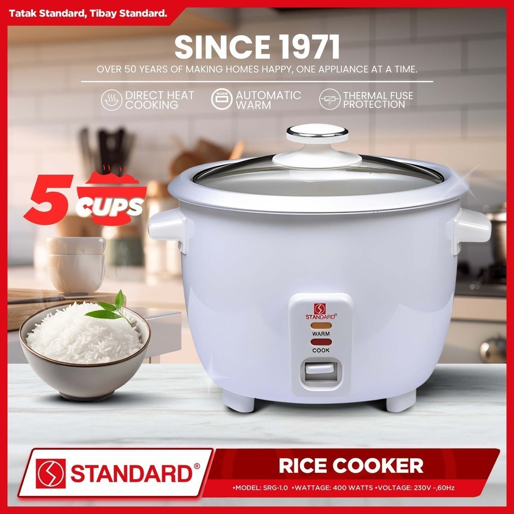 STANDARD RICE COOKER 400W - 1L / 5 Cups Rice