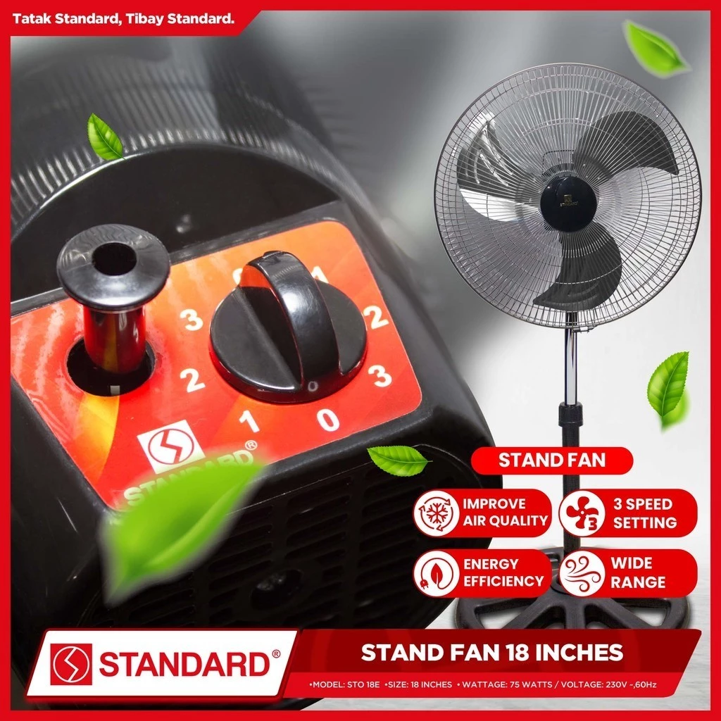 STANDARD STAND FAN 18" - Metal Fan Blade
