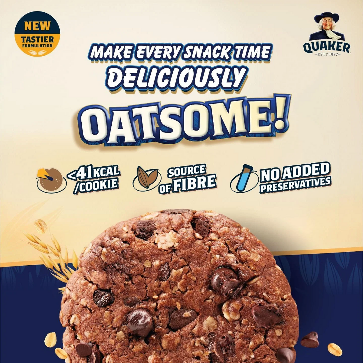 Quaker Oaties Mini Oat Cookies – Crunchy & Delicious Oatmeal Snack | Chocolate, Raisins, Apple Cinnamon & Honey Nuts