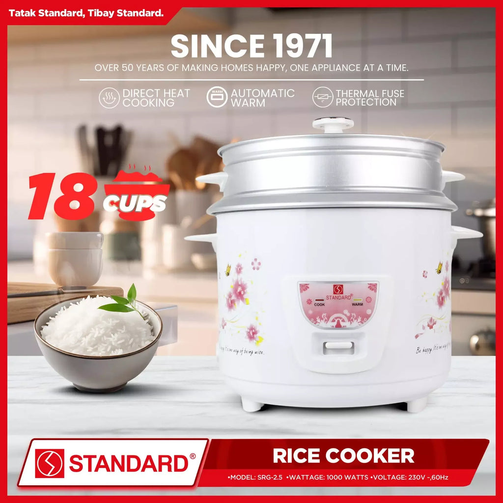 STANDARD RICE COOKER 2.5 Liters with Steamer