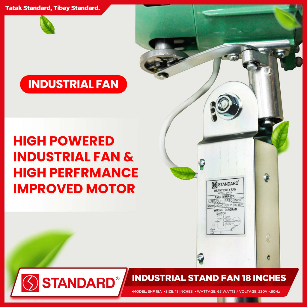 STANDARD INDUSTRIAL STAND FAN 18" - Metal Blade