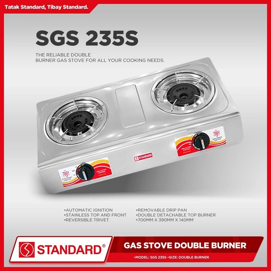 STANDARD GAS STOVE DOUBLE BURNER LPG - (BURNER ONLY)