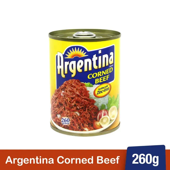 Argentina Corned Beef 260g (Case of 48pcs) - 100% Pure Beef, High Protein, Halal Certified