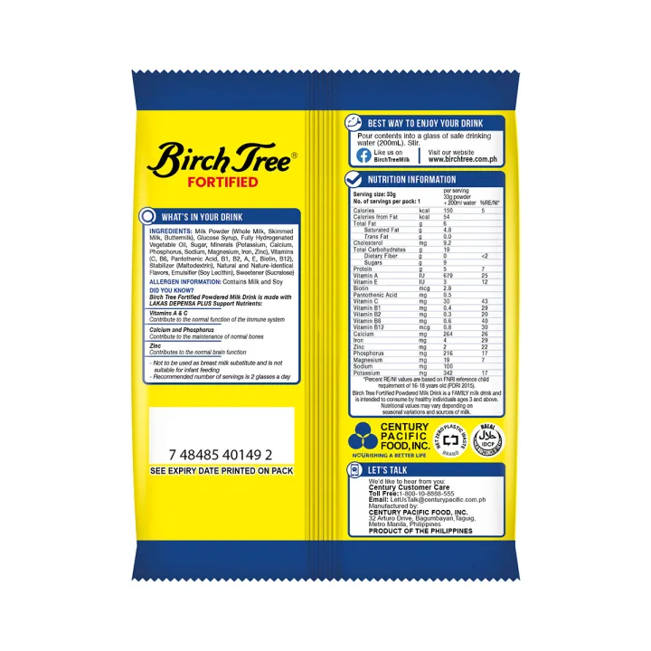 Birch Tree Fortified Powdered Milk 33g