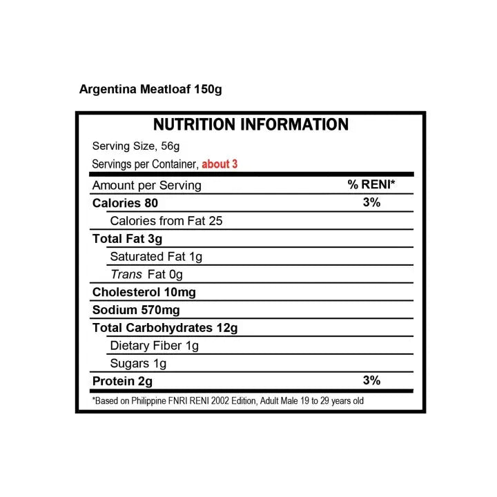 Argentina Meat Loaf 150g (Case of 48pcs)