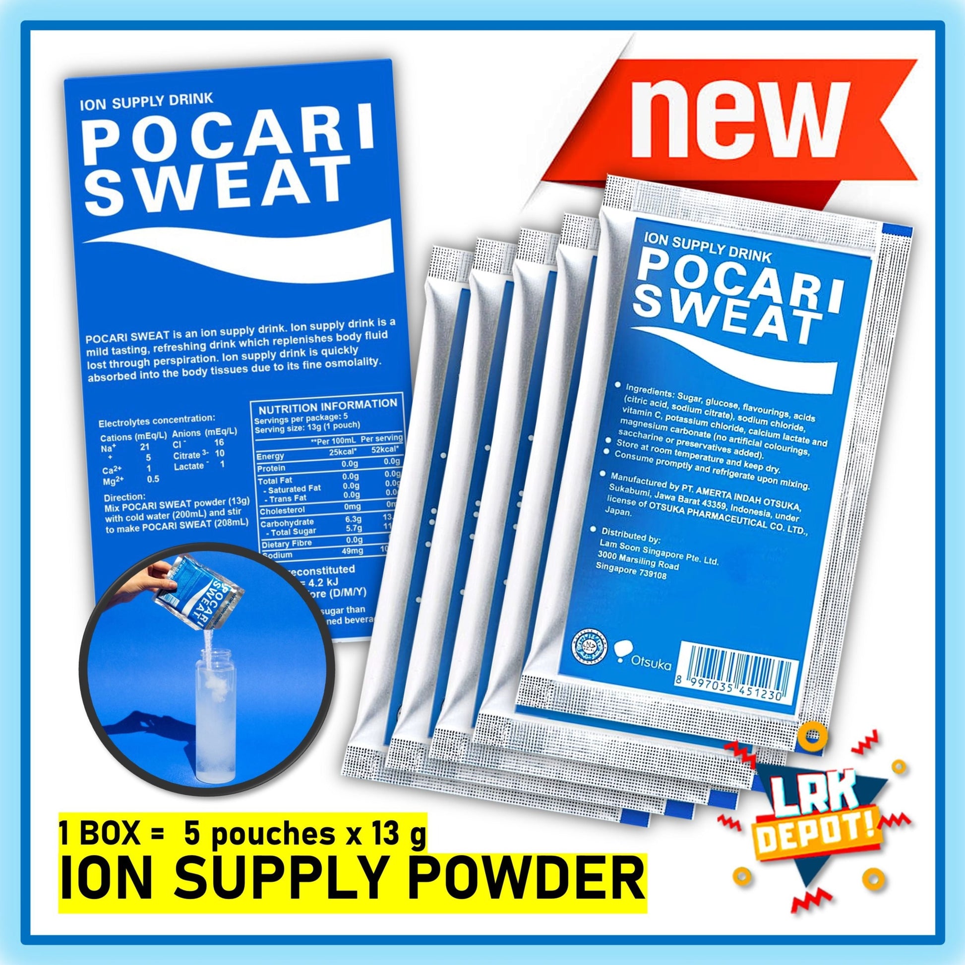 5 pcs x 13g sachet - Pocari Sweat Powder in Sachets - 5 pcs x 13g sachet