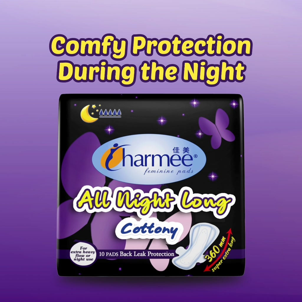 Charmee Sanitary Napkin All-Night Long 10's 18 x 10's - 1 case
