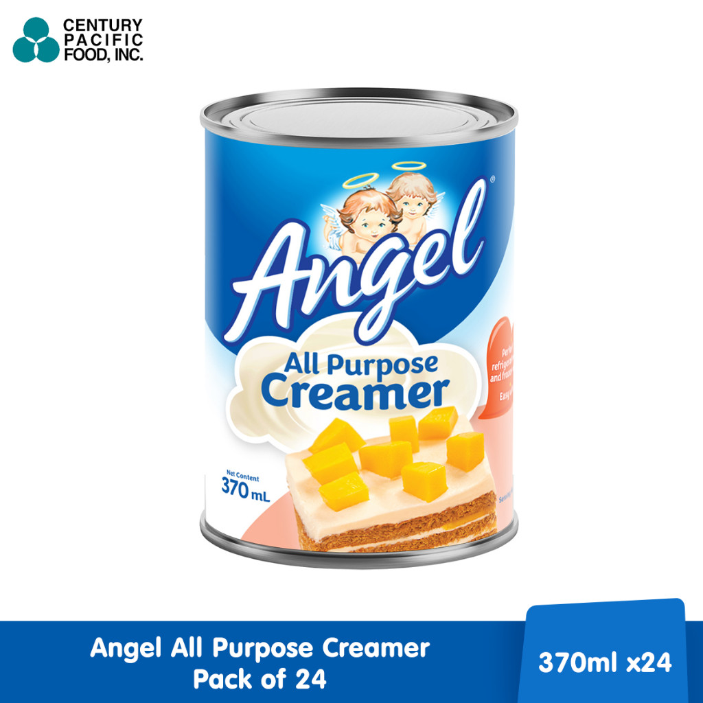 Angel ALL PURPOSE CREAMER 370ml (Case of 24pcs) - Perfect for Cakes & Frozen Desserts, Easy Whip