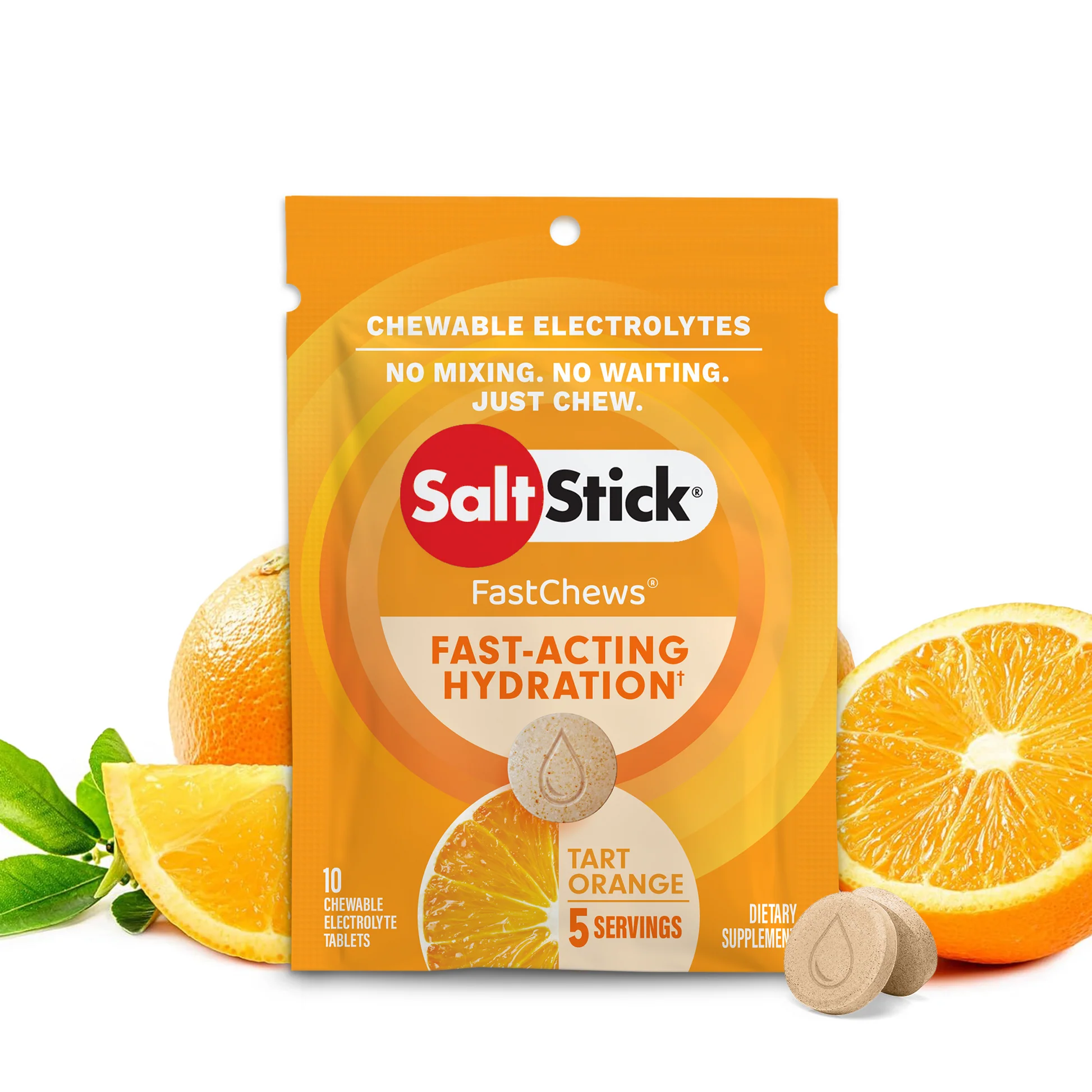 SaltStick TART ORANGE Fastchews - 1 pack with 10 pcs electrolytes
