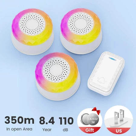 SMATRUL WIRELESS DOOR BELL - (1 BUTTON / 3 RECEIVERS) - WHITE