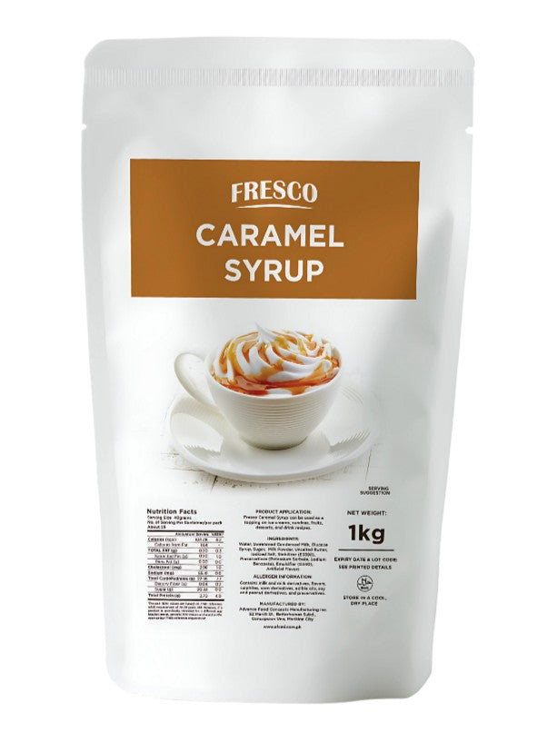 Fresco Maple, Chocolate, Caramel, Strawberry and Salted Caramel Syrup - 1kg