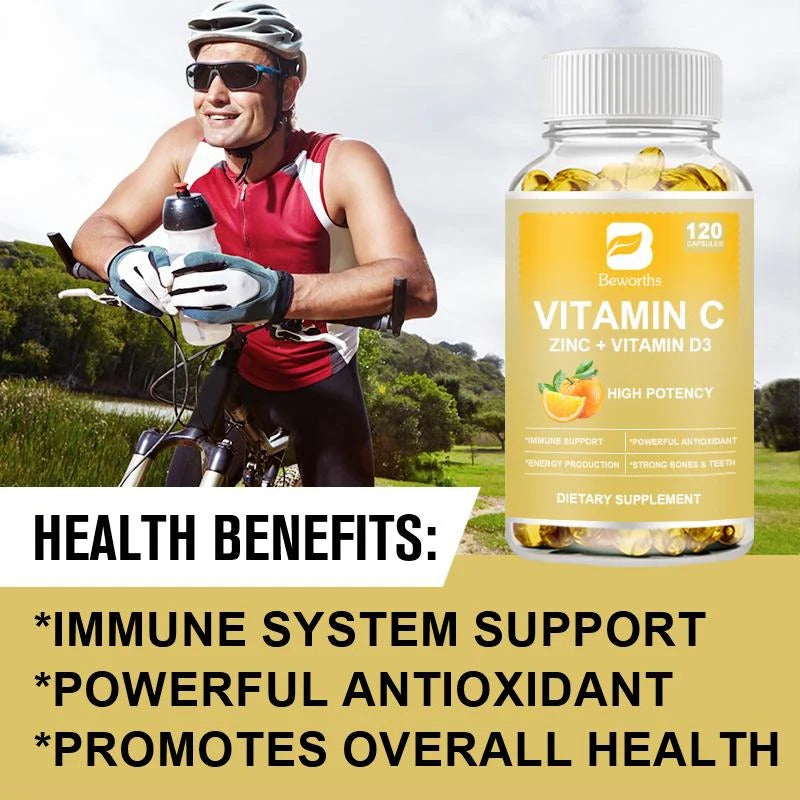 Beworths Vitamin C, Zinc & Vitamin D3 Capsule- 100mg