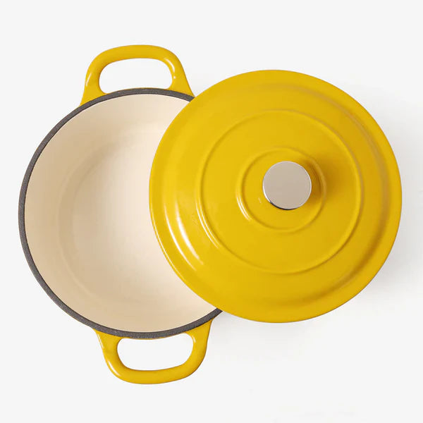 Happiness ENAMEL CAST IRON POT - Yellow