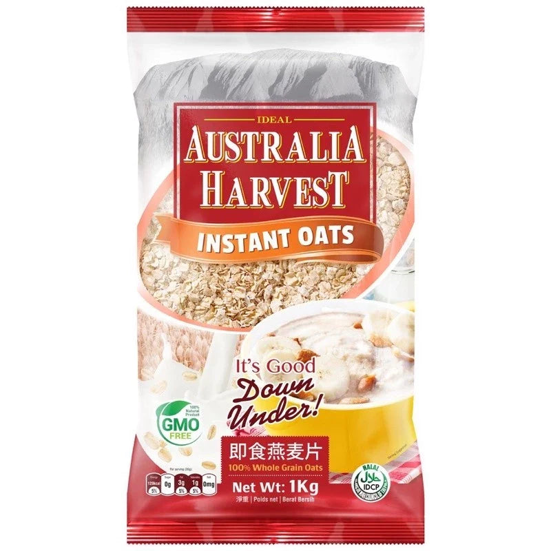 Australia Harvest Instant Oats 1kg x 15 packs - 1 case