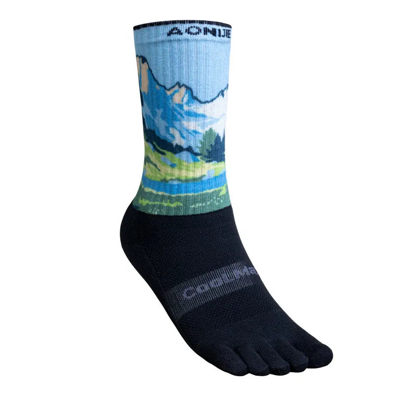Aonijie E4843 Calf Sports TOE SOCKS - BLUE