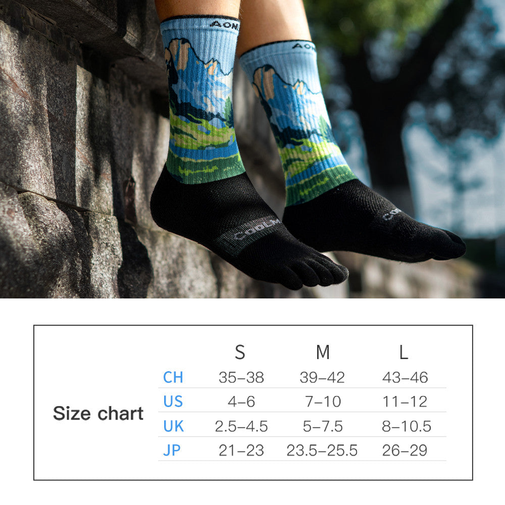 Aonijie E4843 Calf Sports TOE SOCKS - GREEN