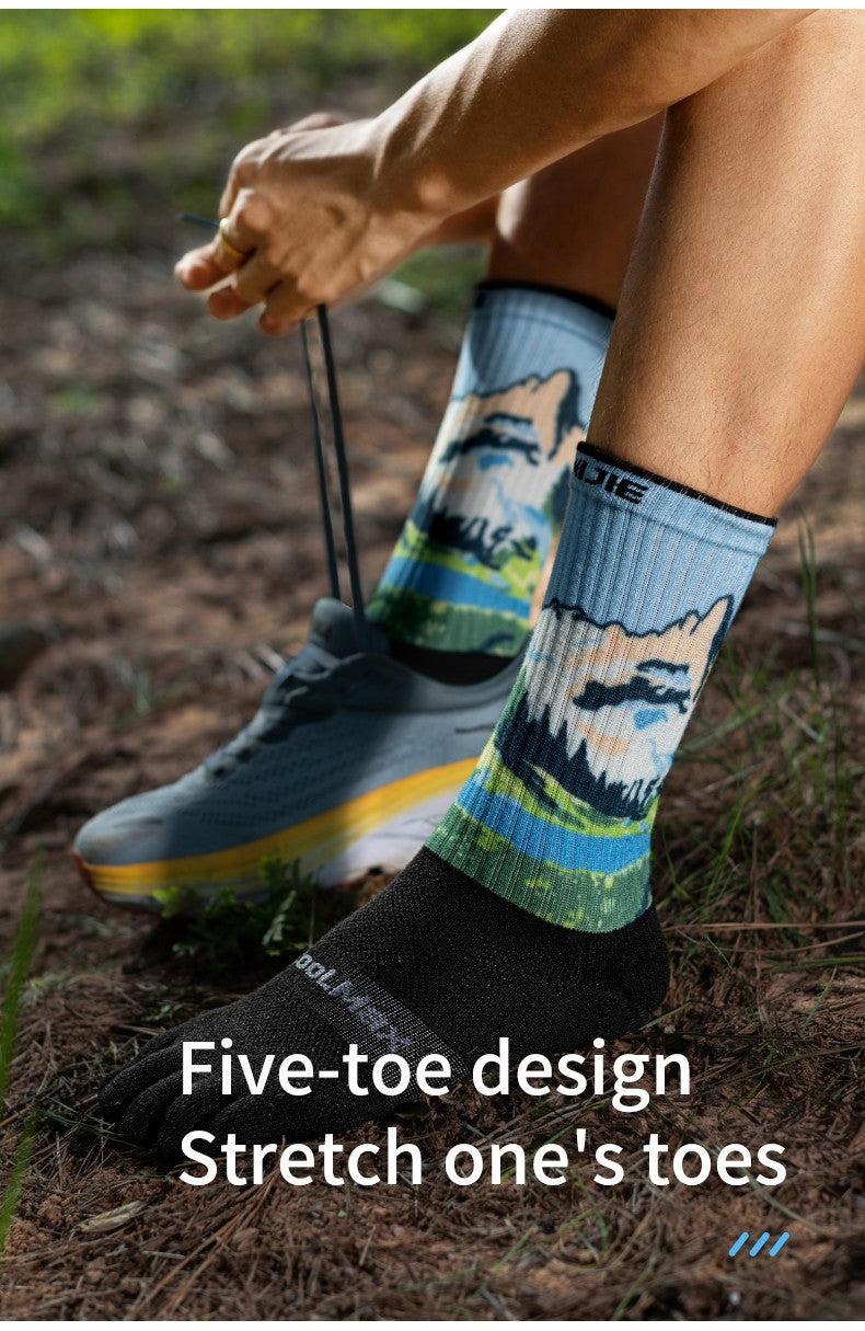 Aonijie E4843 Calf Sports TOE SOCKS -SEAGULL
