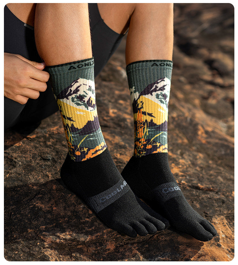 Aonijie E4843 Calf Sports TOE SOCKS - GREEN