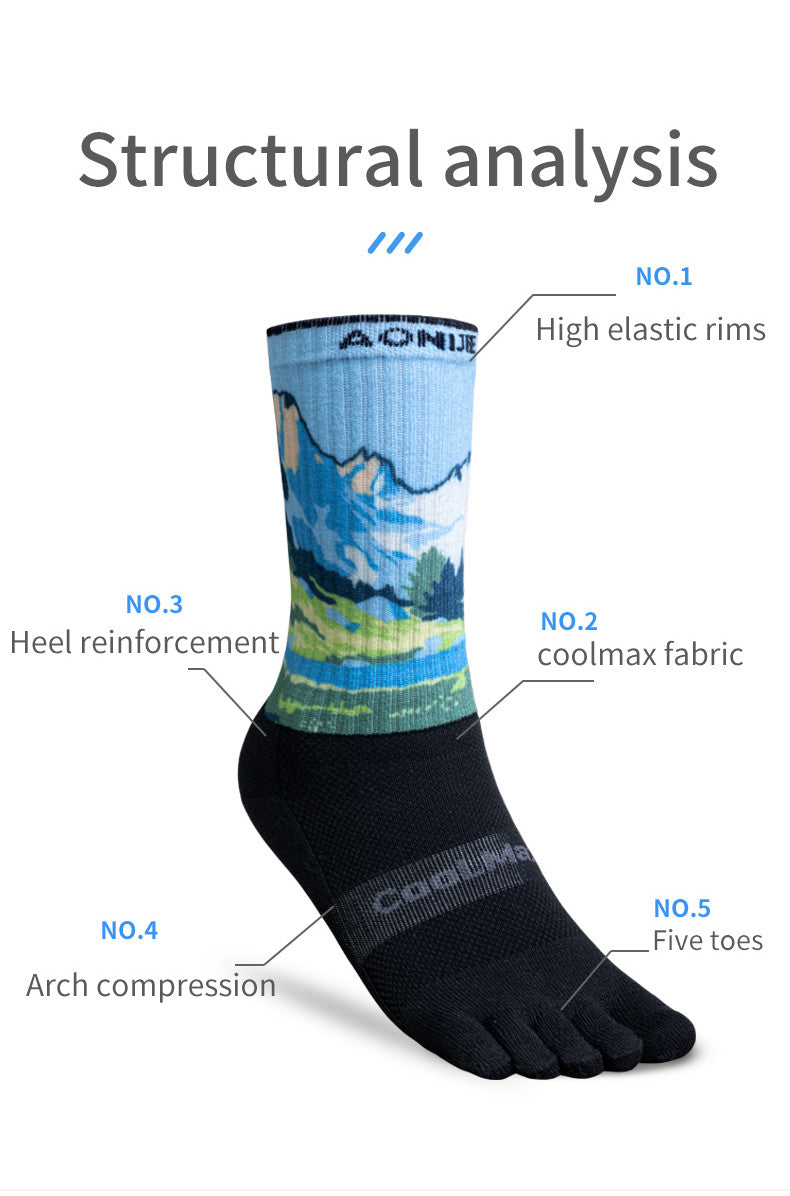 Aonijie E4843 Calf Sports TOE SOCKS - BLUE