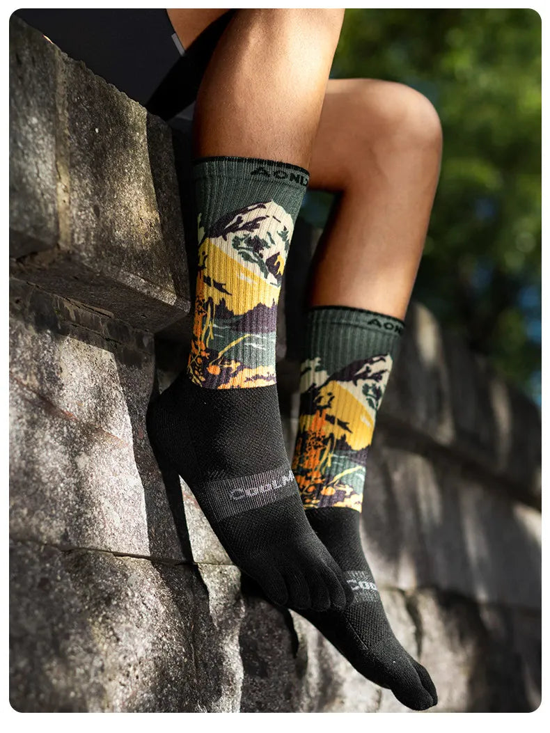 Aonijie E4843 Calf Sports TOE SOCKS - GREEN