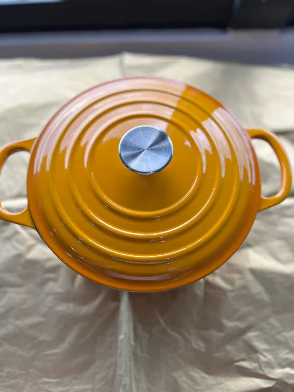 Happiness ENAMEL CAST IRON POT - Yellow