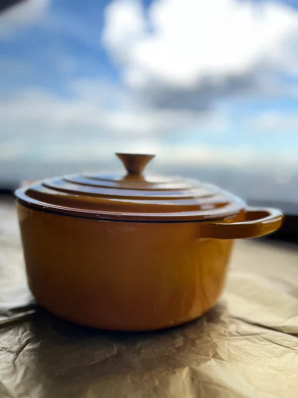 Happiness ENAMEL CAST IRON POT - Yellow