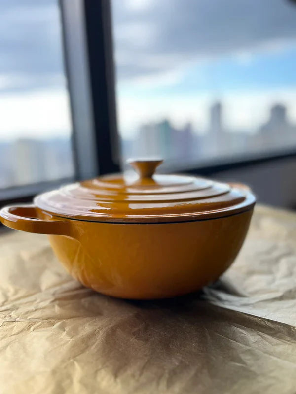 Happiness ENAMEL CAST IRON POT - YELLOW
