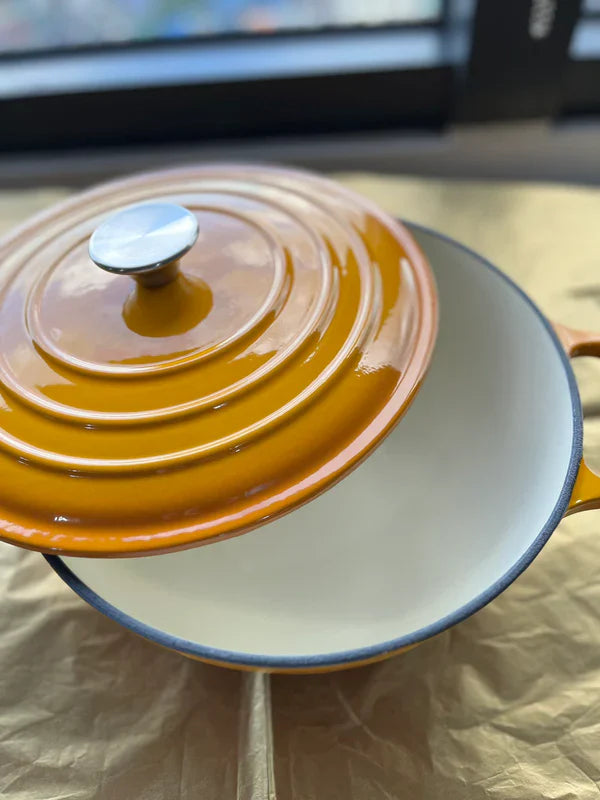 Happiness ENAMEL CAST IRON POT - YELLOW