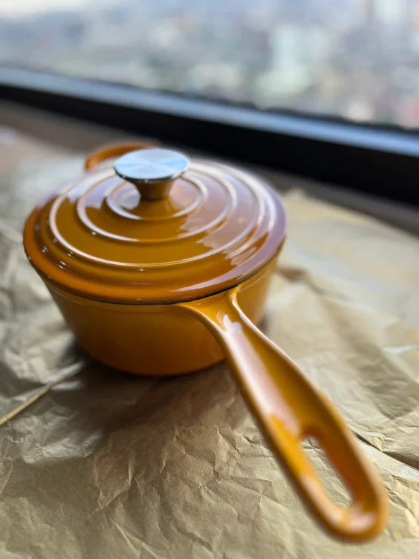 Happiness YELLOW ENAMEL CAST IRON SAUTE/SAUCE PAN