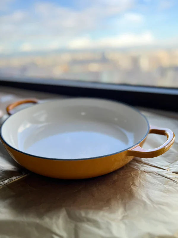 Happiness ENAMEL CAST IRON POT - Yellow