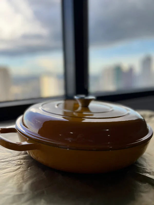 Happiness ENAMEL CAST IRON POT - Yellow