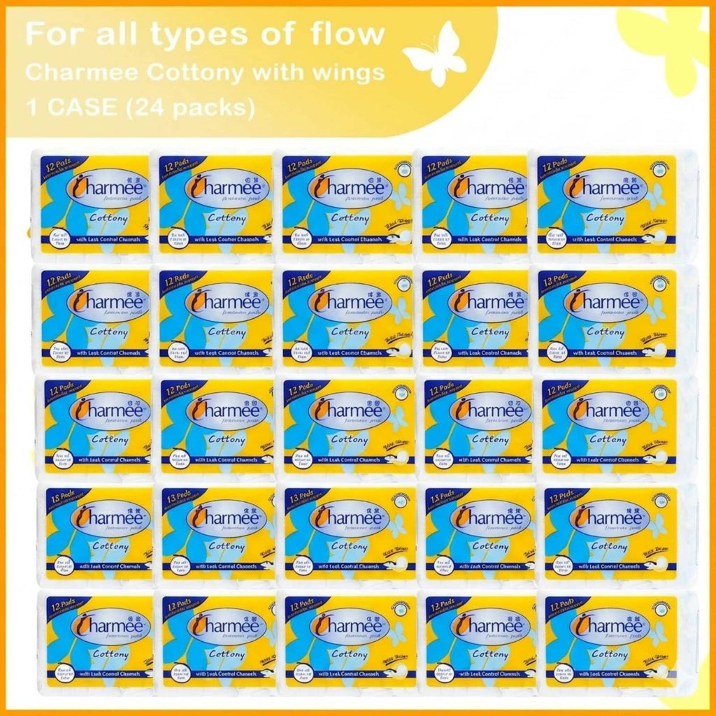 1 CASE - Charmee Cottony Sanitary Napkin for All Types of Flow w/ wings 12's (24 packs)