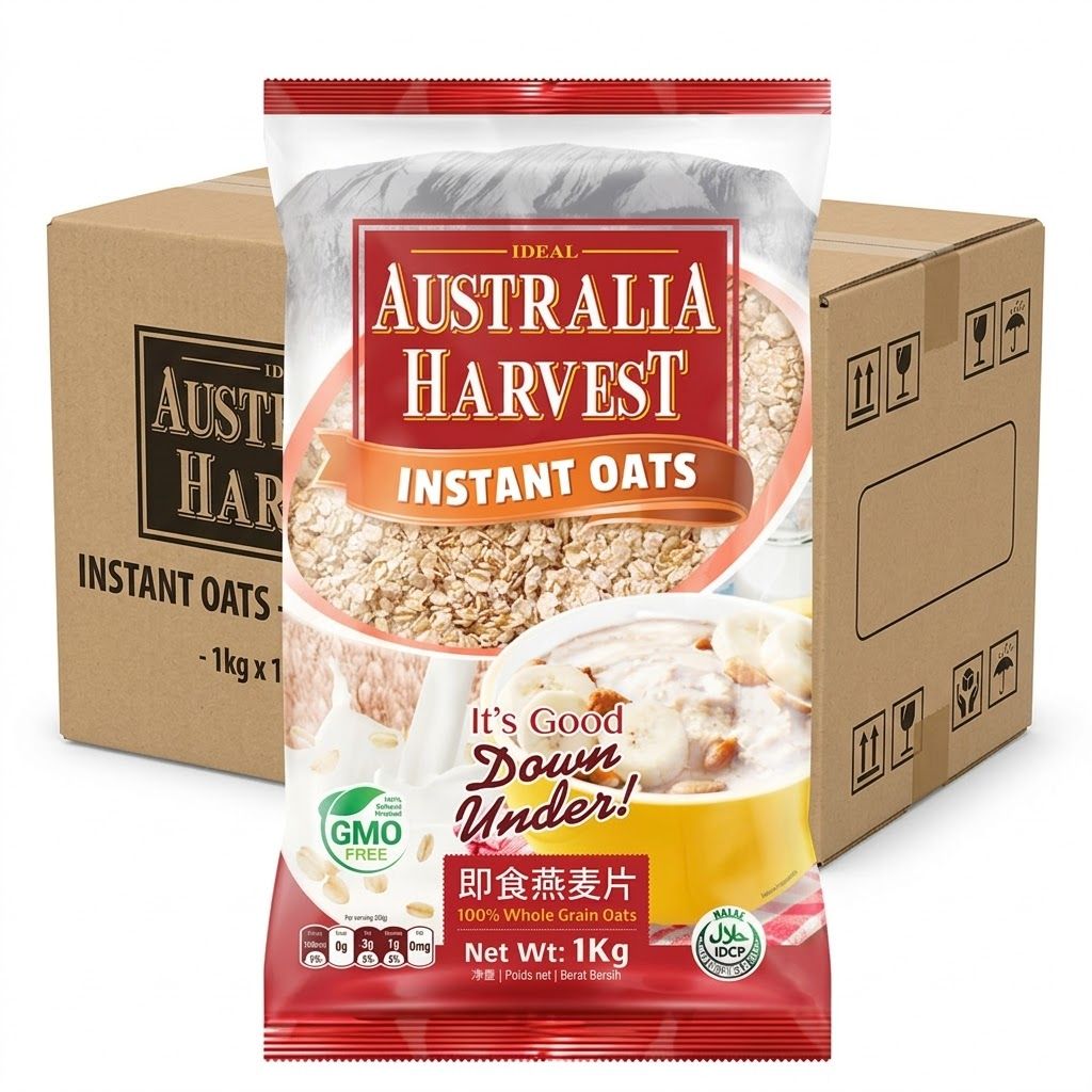 Australia Harvest Instant Oats 1kg x 15 packs - 1 case