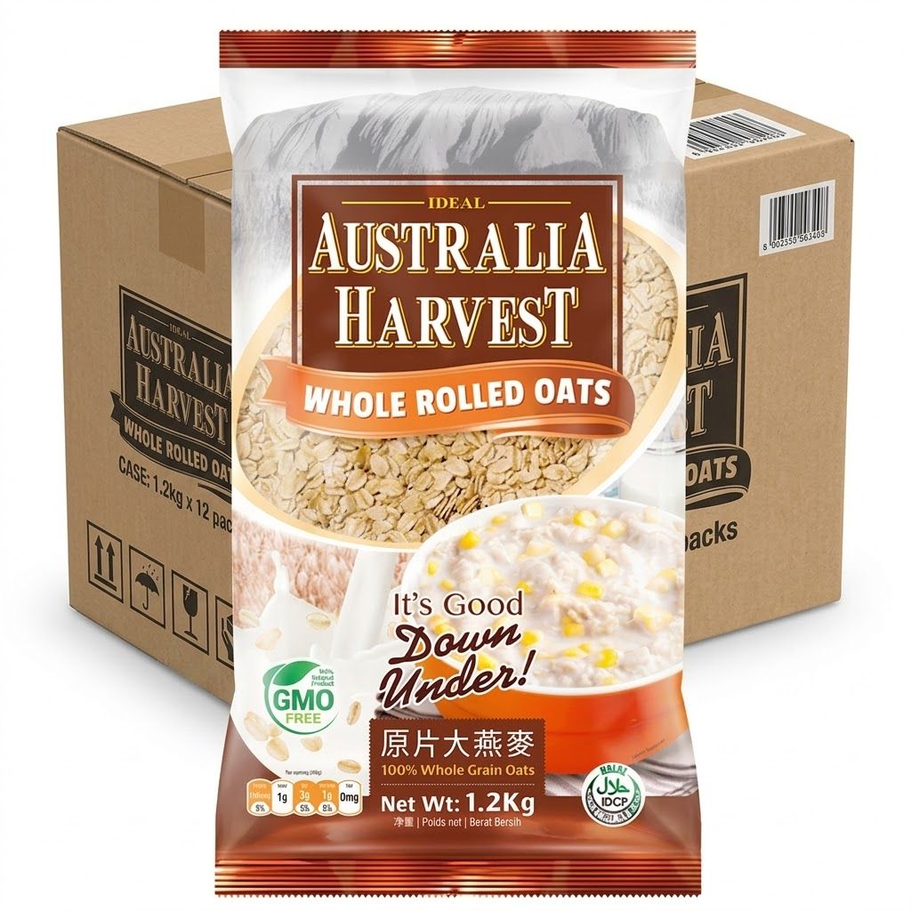 Australia Harvest Rolled Oats 1.2kg x 12 - 1 case
